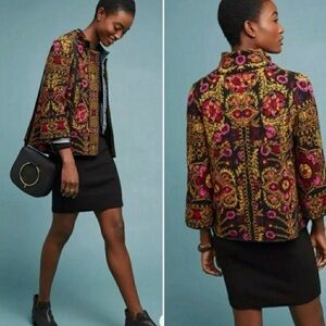 Anthropologie Moth Payton Jacquard Cardigan